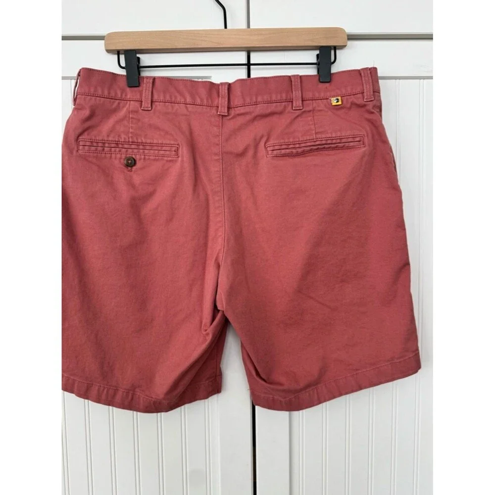 Duck Head Men's Harbor Performance Red Flat-Front Chino Shorts - Size 34 Waist
